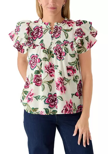 Women's Flutter Sleeve Peasant Top | Belk