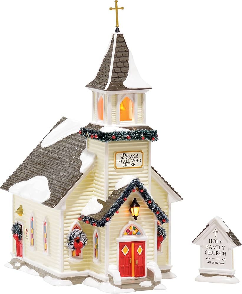 Department 56 Snow Village Holy Family Church Porcelain Light House, 10.63 inch (Set of 2) | Amazon (US)