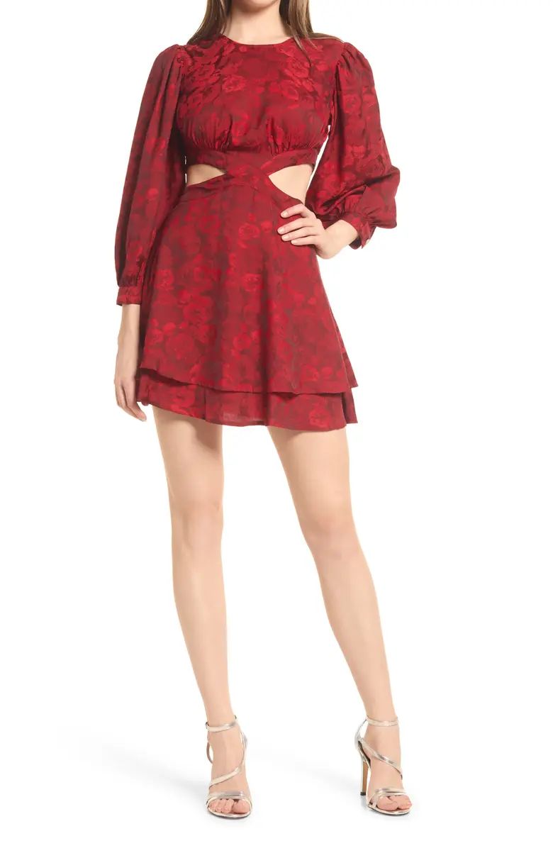 RAHI Flora Cutout Long Sleeve Minidress | Nordstrom | Nordstrom