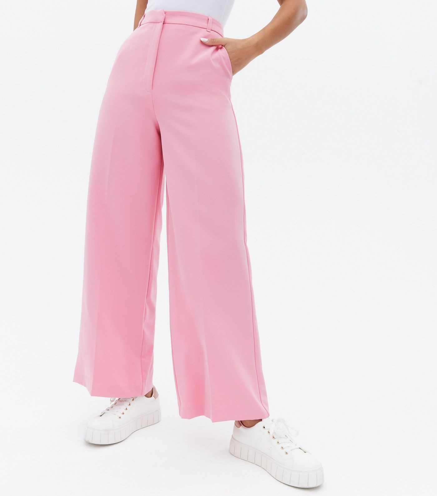 Mid Pink Wide Leg Tailored Trousers
						
						Add to Saved Items
						Remove from Saved Items | New Look (UK)