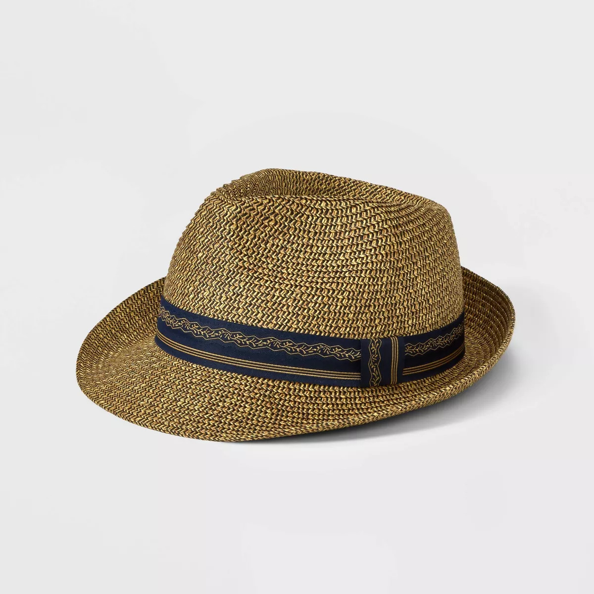 Men's Natural Marled Fedora with Embroidered Band - Goodfellow & Co™ Brown | Target