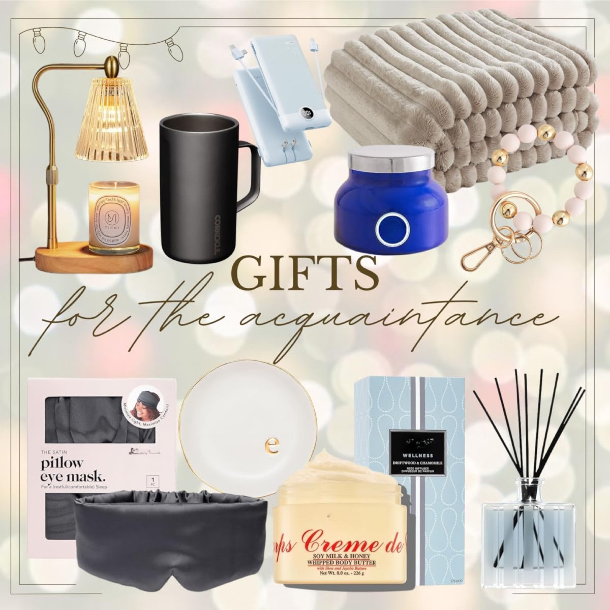 My favorite types of gifts to give my acquaintances!!

Gift guide - gift ideas - gifts for acquaintances - blanket - candle - home decor - silk pillow case - portable charger 

#LTKHoliday #LTKGiftGuide #LTKSeasonal
