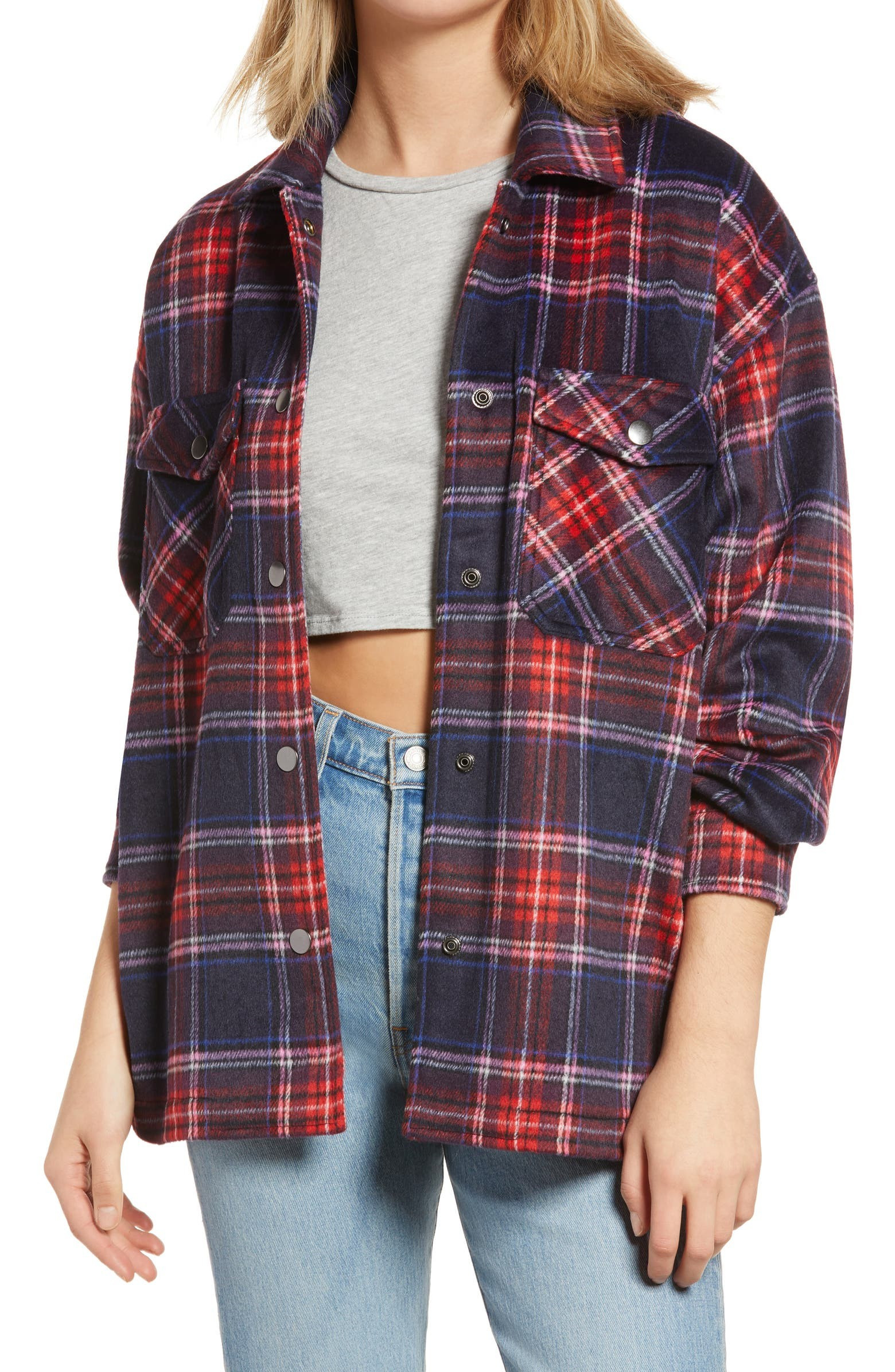 Front Button Fleece Shirt Jacket | Nordstrom