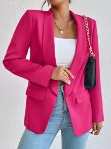 Solid Shawl Collar Blazer | SHEIN