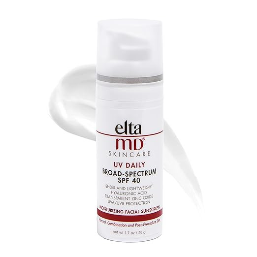 EltaMD UV Daily Face Sunscreen with Zinc Oxide, SPF 40 Facial Sunscreen, Helps Hydrate Skin and D... | Amazon (US)