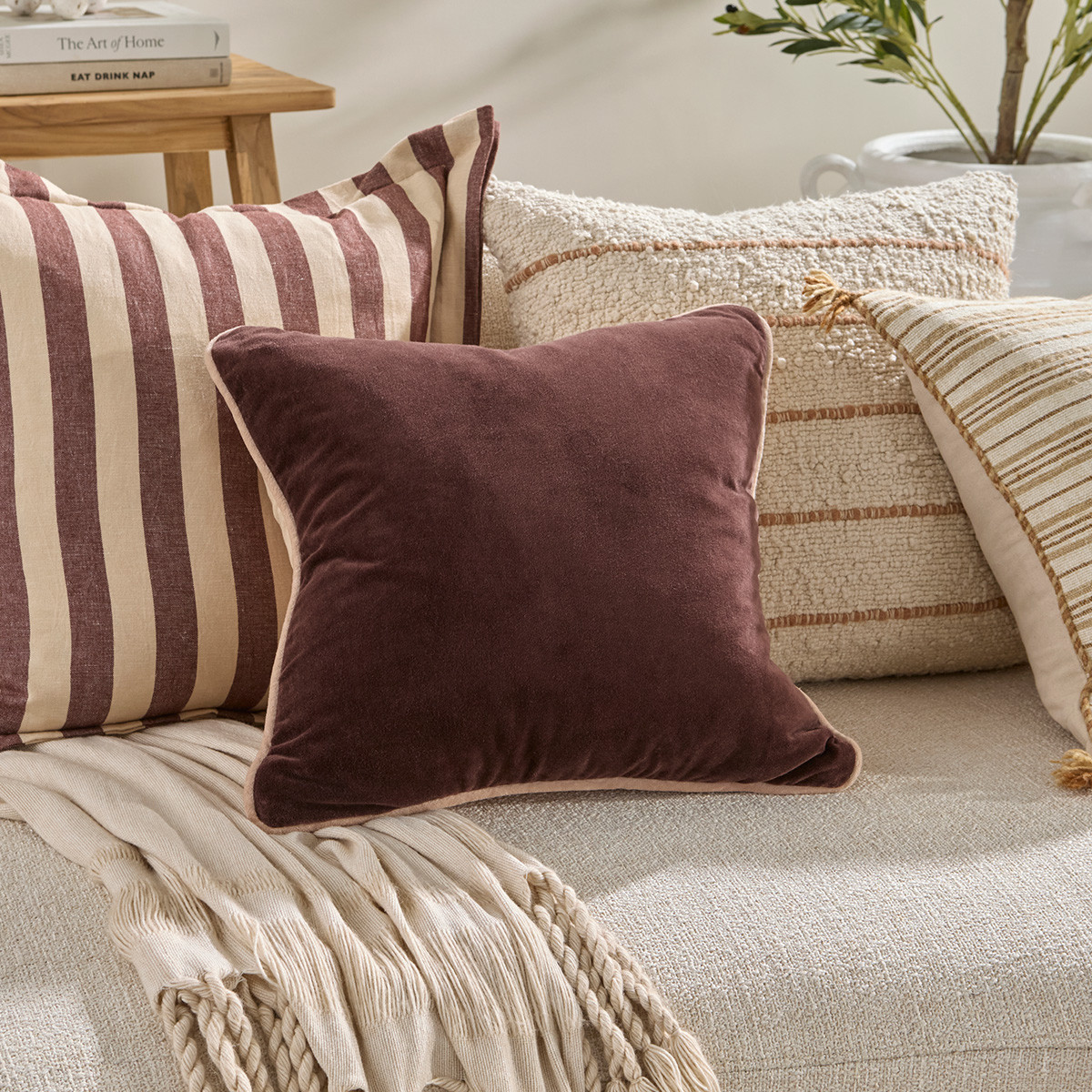 Cleo Reversible Velvet Feather Cushion | Pillow Talk AU