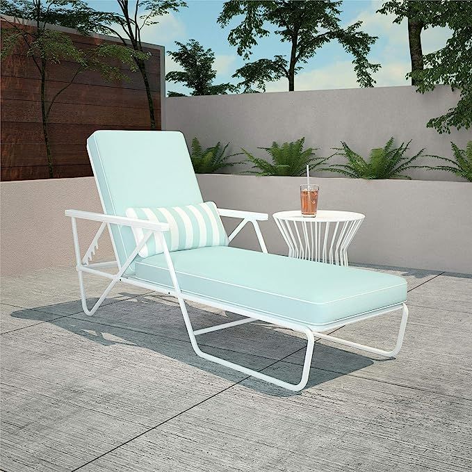 Novogratz Poolside Gossip Collection, Connie Outdoor Chaise Lounge, Aqua Haze | Amazon (US)