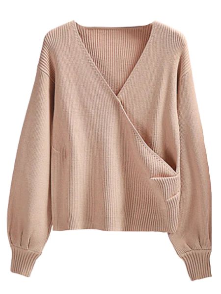 'Salma' Balloon Sleeves Wrap Sweater (6 Colors) | Goodnight Macaroon