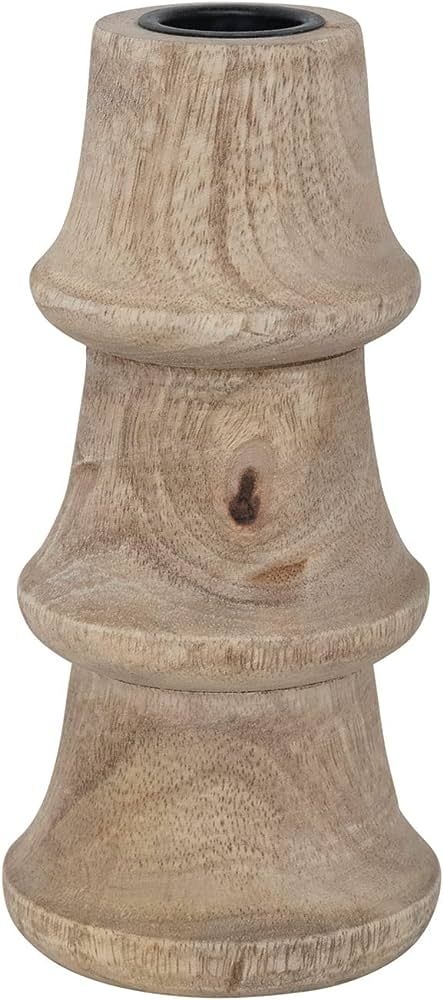 Creative Co-Op Hand carved Mango Wood Taper Candle Holder | Amazon (US)