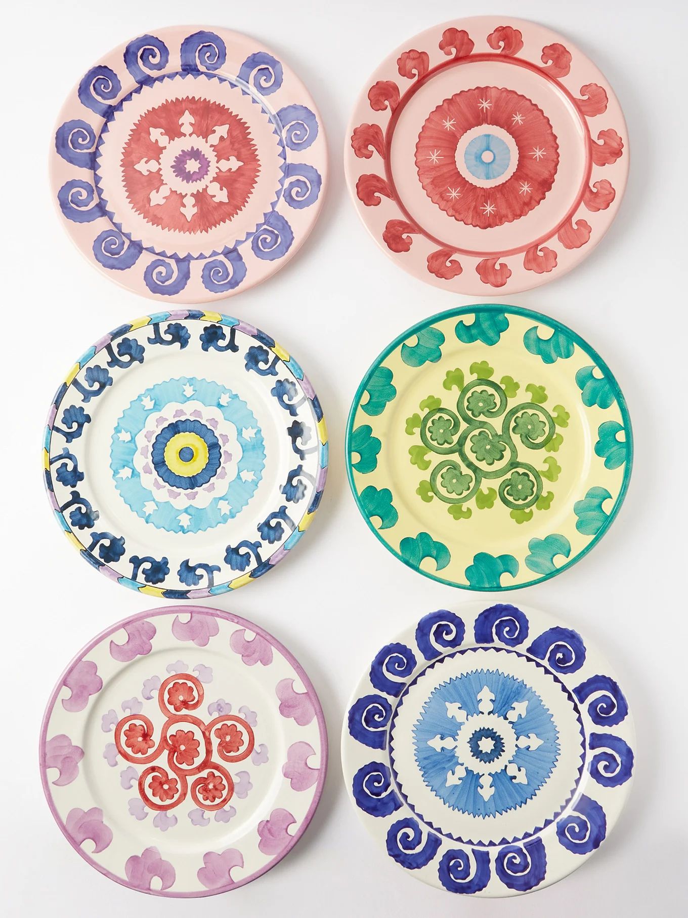 Set of six hand-painted ceramic charger plates | Emporio Sirenuse | Matches (US)
