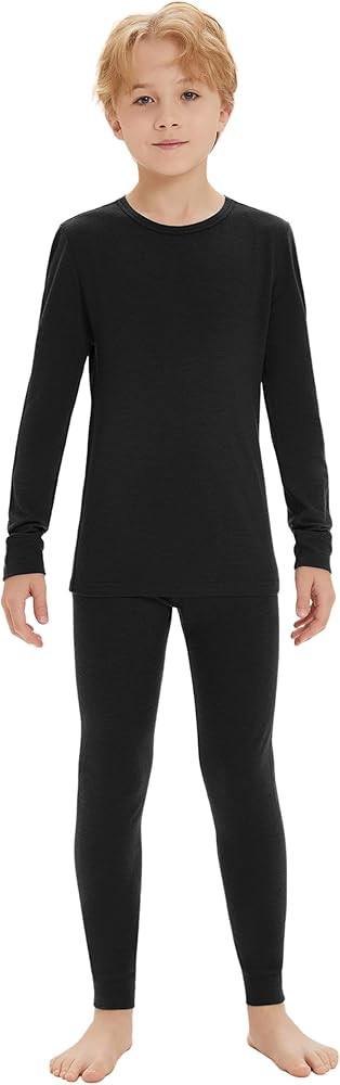 Iguana Unisex Kids 100% Merino Wool Base Layer Set Thermal Underwear Sets for Girls and Boys | Amazon (US)