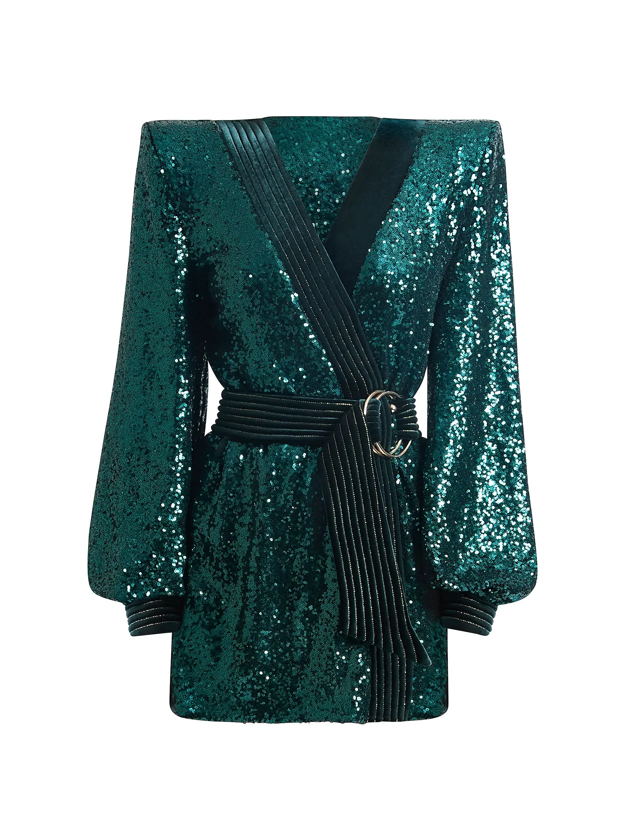 Cala Conta Sequined Wrap Minidress | Saks Fifth Avenue