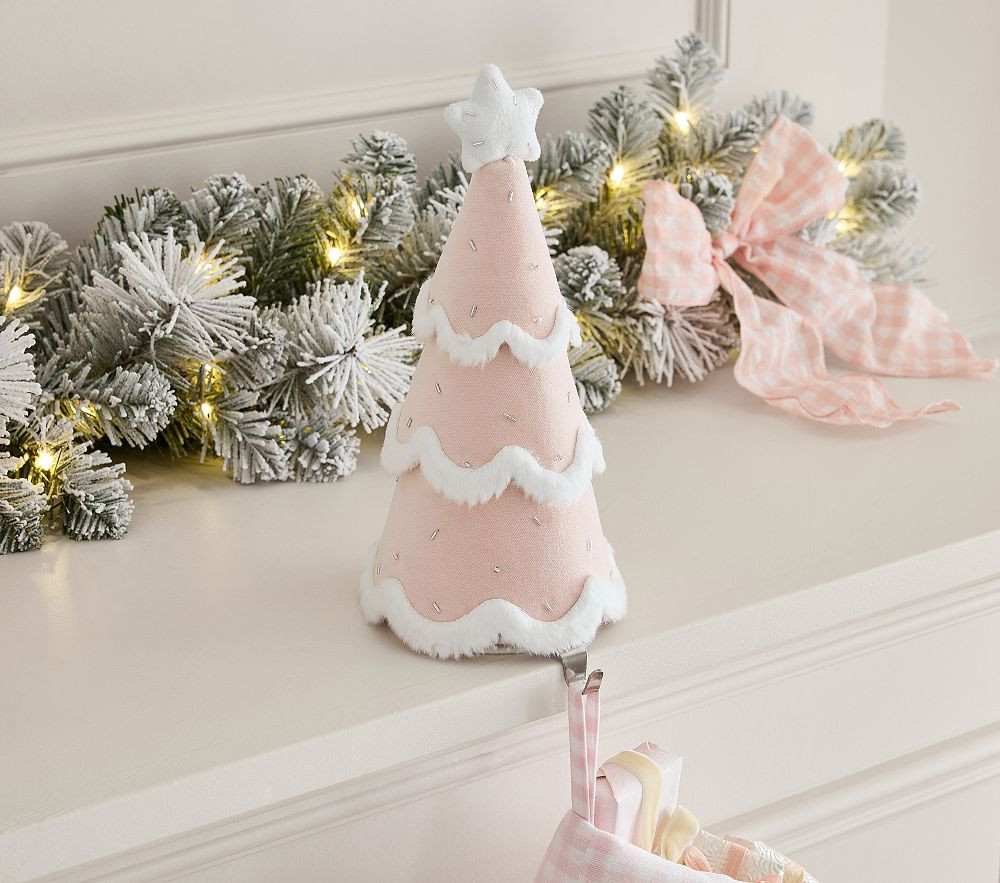Pink Velvet Tree Stocking Holder | Pottery Barn Kids
