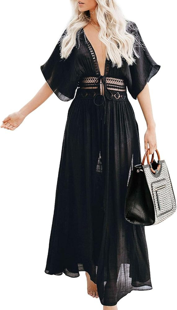 Women Floral Kimono Cardigan - Chiffon Kimonos Cardigans Casual Loose Blouses Tops Open Front Boh... | Amazon (US)