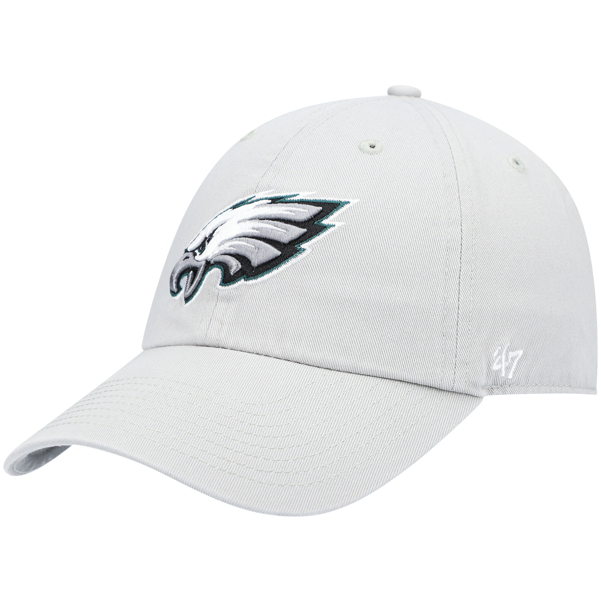 Men's '47 Gray Philadelphia Eagles Clean Up Adjustable Hat | Fanatics