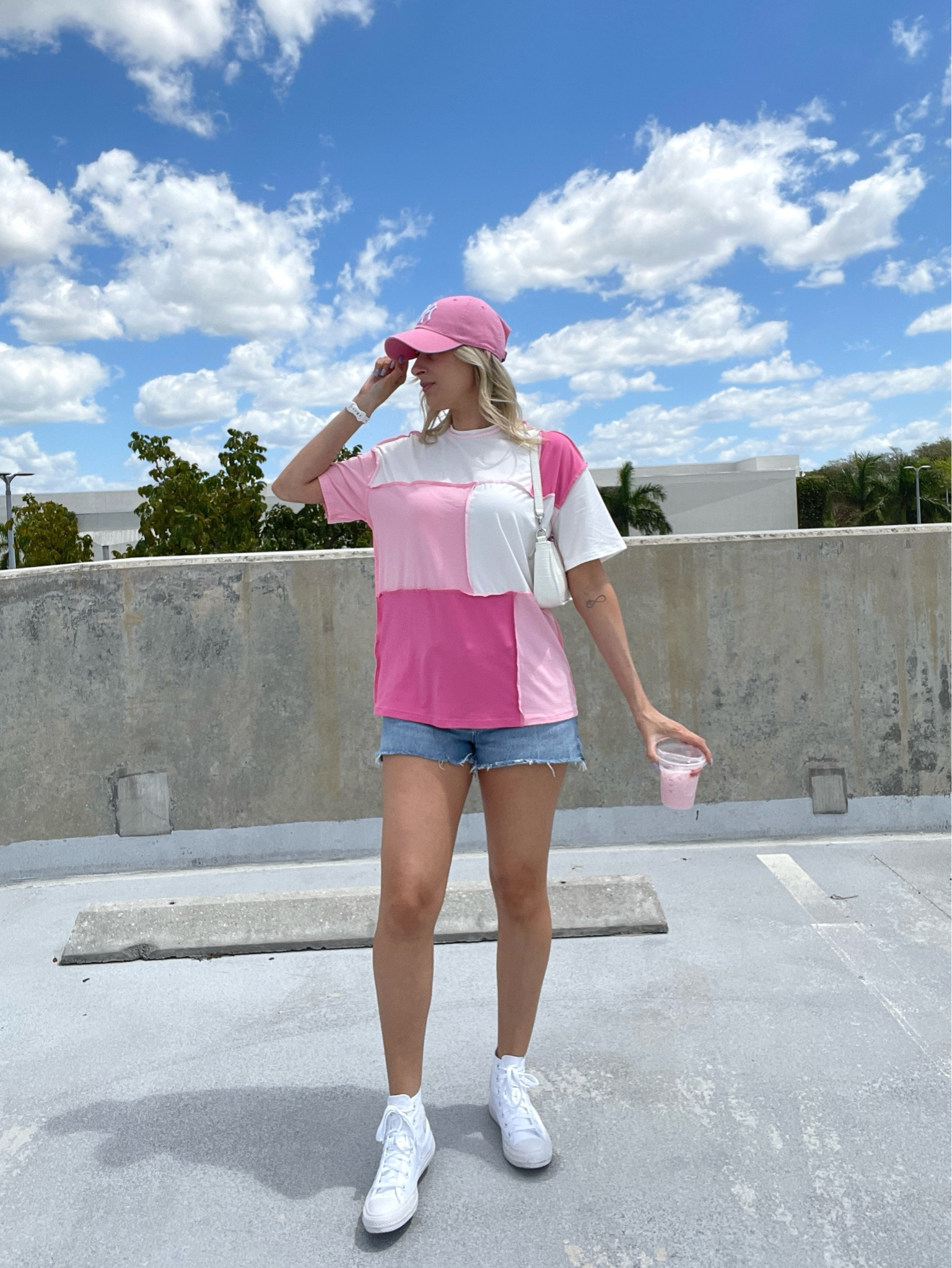 Pink spring outfit! 🩷
Shirt runs big, wearing an xs.

Pink Yankees cap, pink Yankees hat, pink shirt, pink outfit, spring outfit, summer outfit, Abercrombie shorts, Abercrombie denim



#LTKfindsunder50 #LTKstyletip