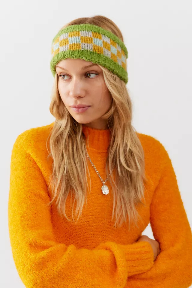 Checkered Ear Warmer | Urban Outfitters (US and RoW)