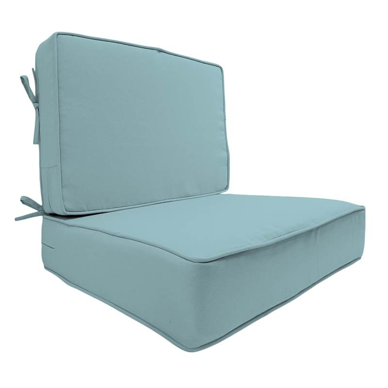 2-Piece Canal Blue Canvas Outdoor Deep Seat Cushion | At Home