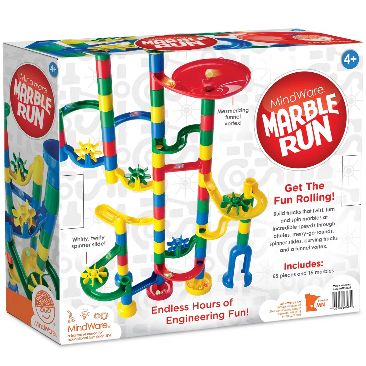 Mindware Marble Run: 70-Piece Ball Run Building Set, Creative Thinking Toy | Target