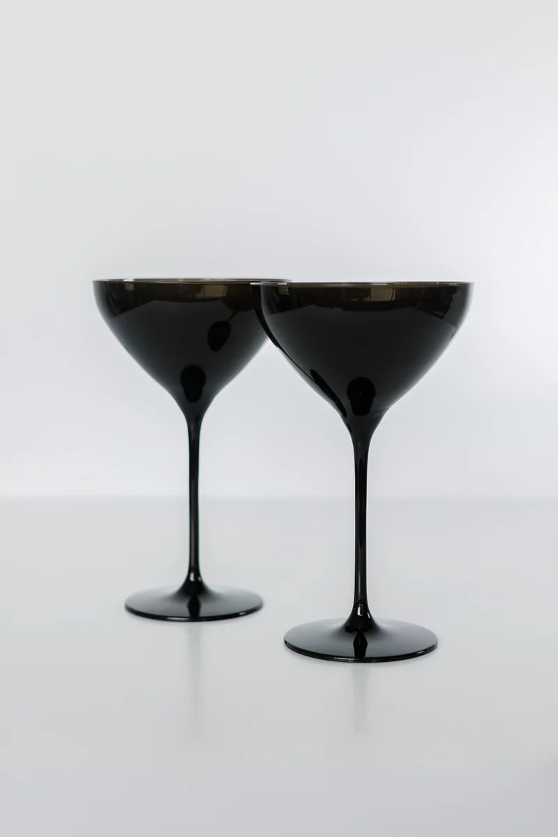 Estelle Colored Martini Glass - Set of 2 {Black} | Estelle Colored Glass