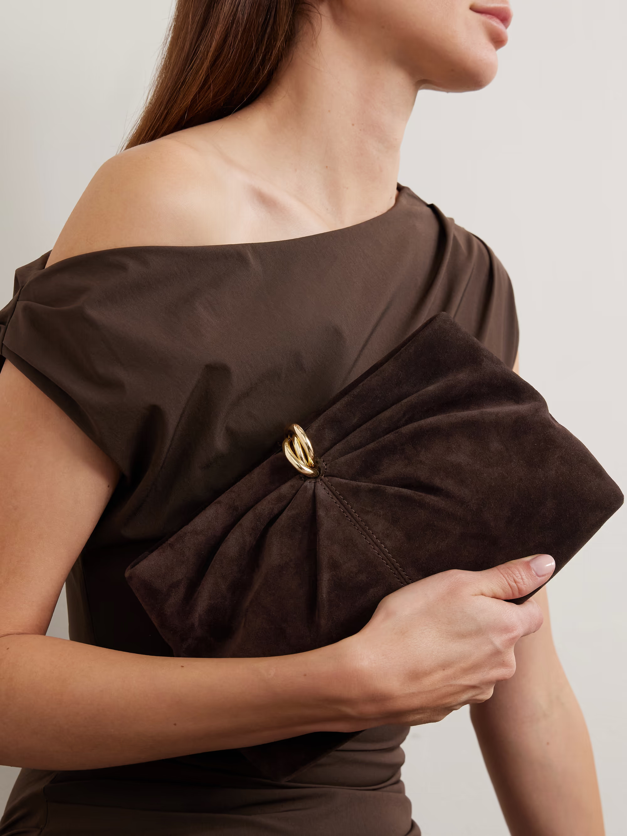Corrine gathered suede clutch | NET-A-PORTER (US)
