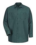 Red Kap Men's Industrial Work Shirt, Regular Fit, Long Sleeve, Spruce Green, X-Large | Amazon (US)