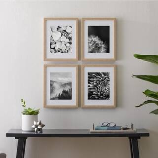11"" x 14"" Matted to 8"" x 10"" Ash Gallery Wall Picture Frames (Set of 4) | The Home Depot