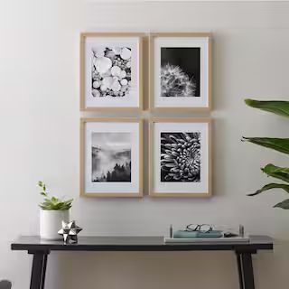 11" x 14" Matted to 8" x 10" Ash Gallery Wall Picture Frames (Set of 4) | The Home Depot