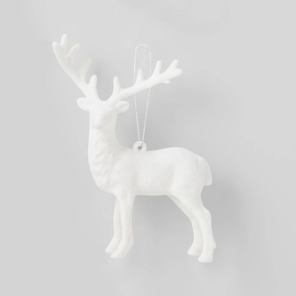 Flocked Reindeer Christmas Tree Ornament White - Wondershop™ | Target