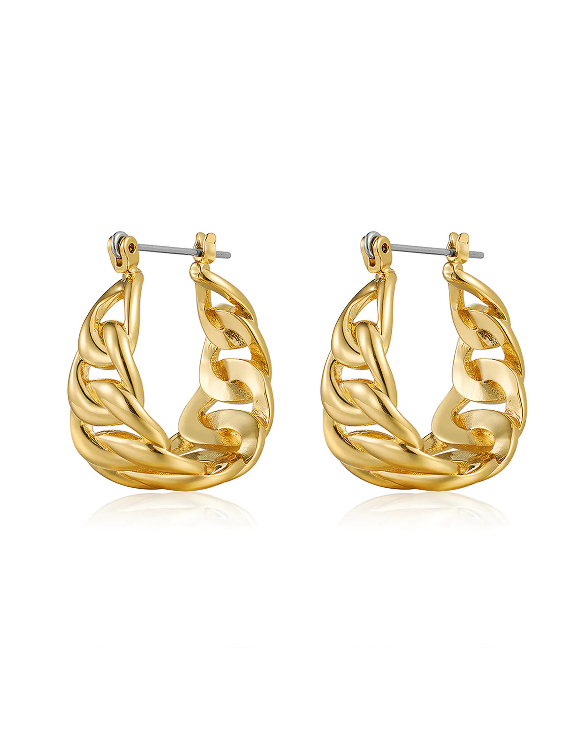 Luv AJ Louis Chain Hoops- Earring in Gold Lord & Taylor | Lord & Taylor