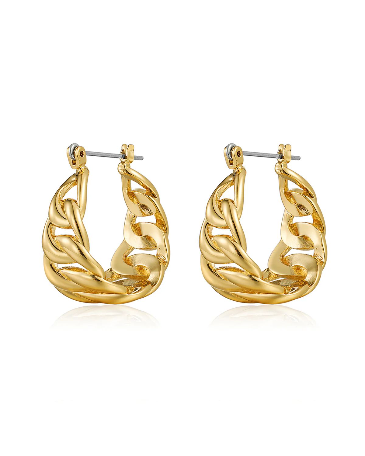 Luv AJ Louis Chain Hoops- Earring in Gold Lord & Taylor | Lord & Taylor