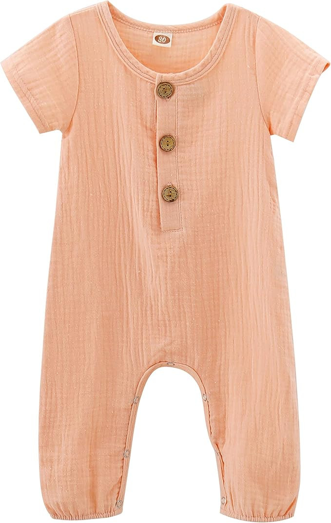 Newborn Baby Girl Clothes Romper Ruffle Sleeve Jumpsuit Bodysuit Cute Girls Onesies Infant Romper... | Amazon (US)