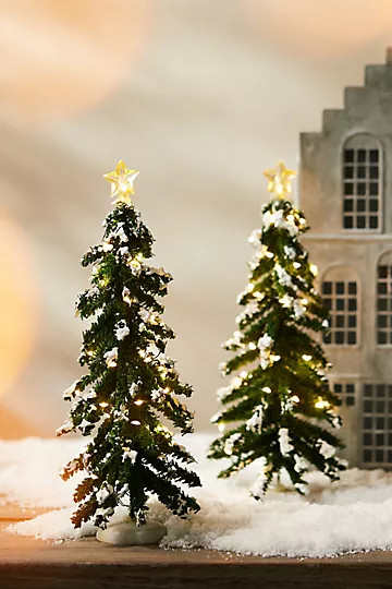 Mini Snowy Evergreens, Set of 2 | Anthropologie (US)