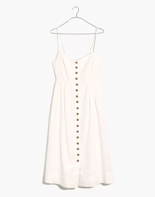 Linen-Blend Cami Button-Front Midi Dress | Madewell