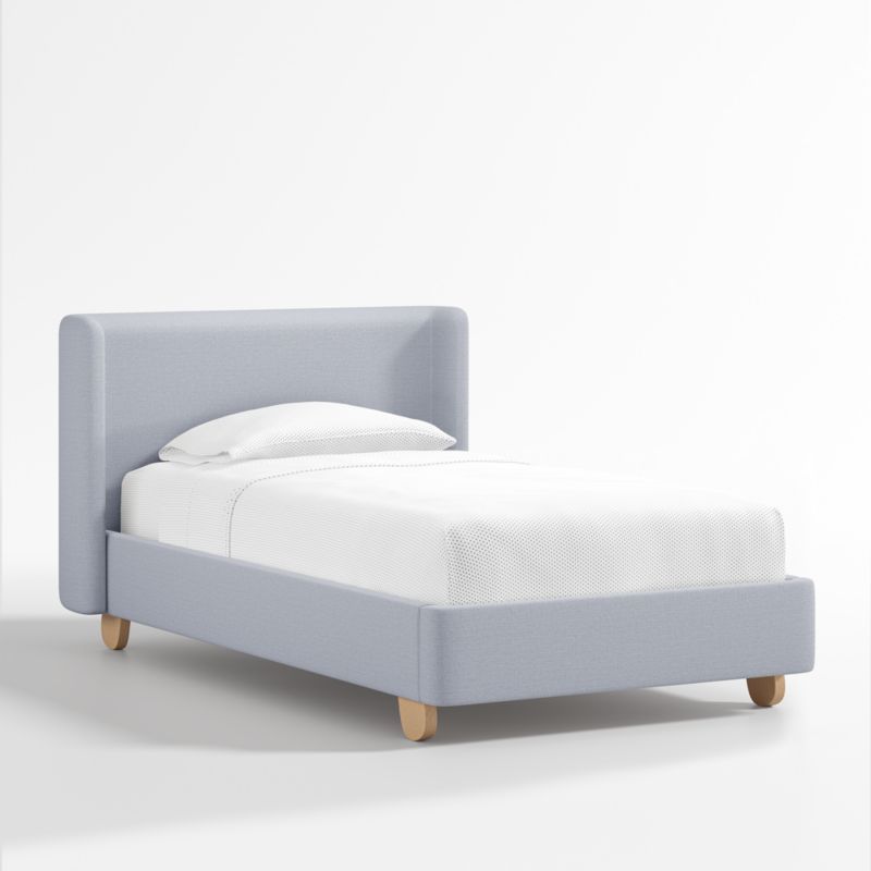 Pismo Blue Upholstered Kids Twin Bed | Crate & Kids | Crate & Barrel