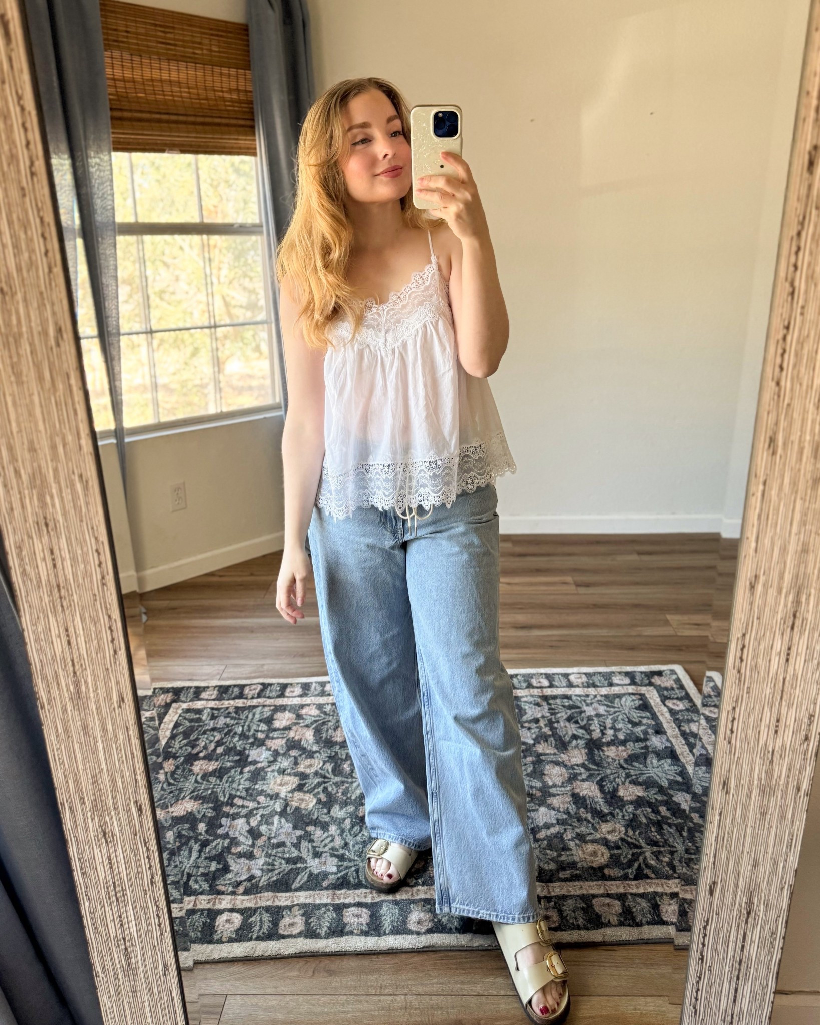 hands down favorite pair of jeans from @abercrombie never did i ever think id wear low rise again, but these are the perfect fit! not too low. they run a size big, so i ended up sizing down 1. 

#LTKootd #LTKSeasonal #LTKSpringSale