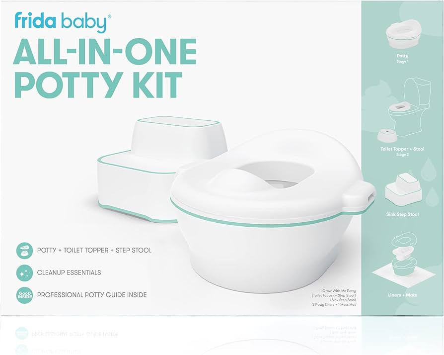 Frida Baby All-in-One Potty Kit Includes Grow-With-Me Potty, Toilet Topper, Toilet Step Stool, Si... | Amazon (US)
