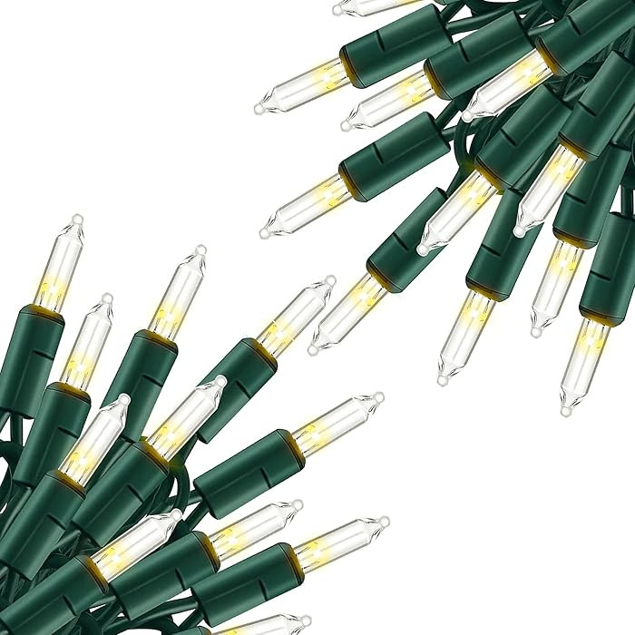 Warm White Christmas Lights, 2 Pack Total 40FT 200 Count Incandescent Christmas Mini Tree String ... | Amazon (US)