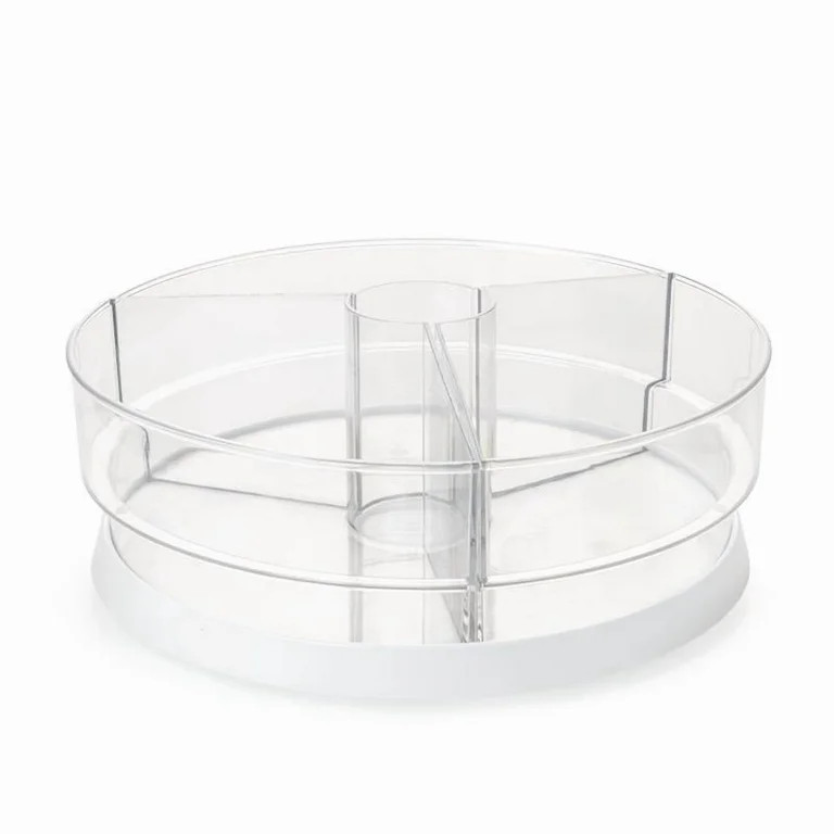 Mainstays Clear Lazy Susan Turntable with 3 Removable Bins | Walmart (US)