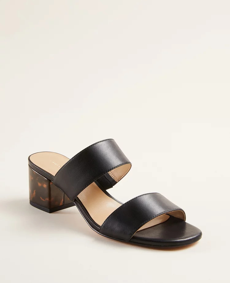 Liv Leather Block Heel Sandals | Ann Taylor | Ann Taylor (US)