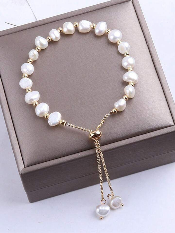 French Vintage Style Purple Faux Pearl Bracelet For Women's Party Jewelry | SHEIN