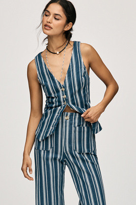 The Halsey Slim Button-Front Vest | Anthropologie (US)
