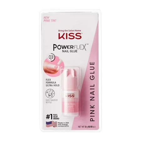 KISS PowerFlex Ultra-Hold Formula Instant Bond Pink Nail Glue – 3g (0.10 oz.) | Walmart (US)