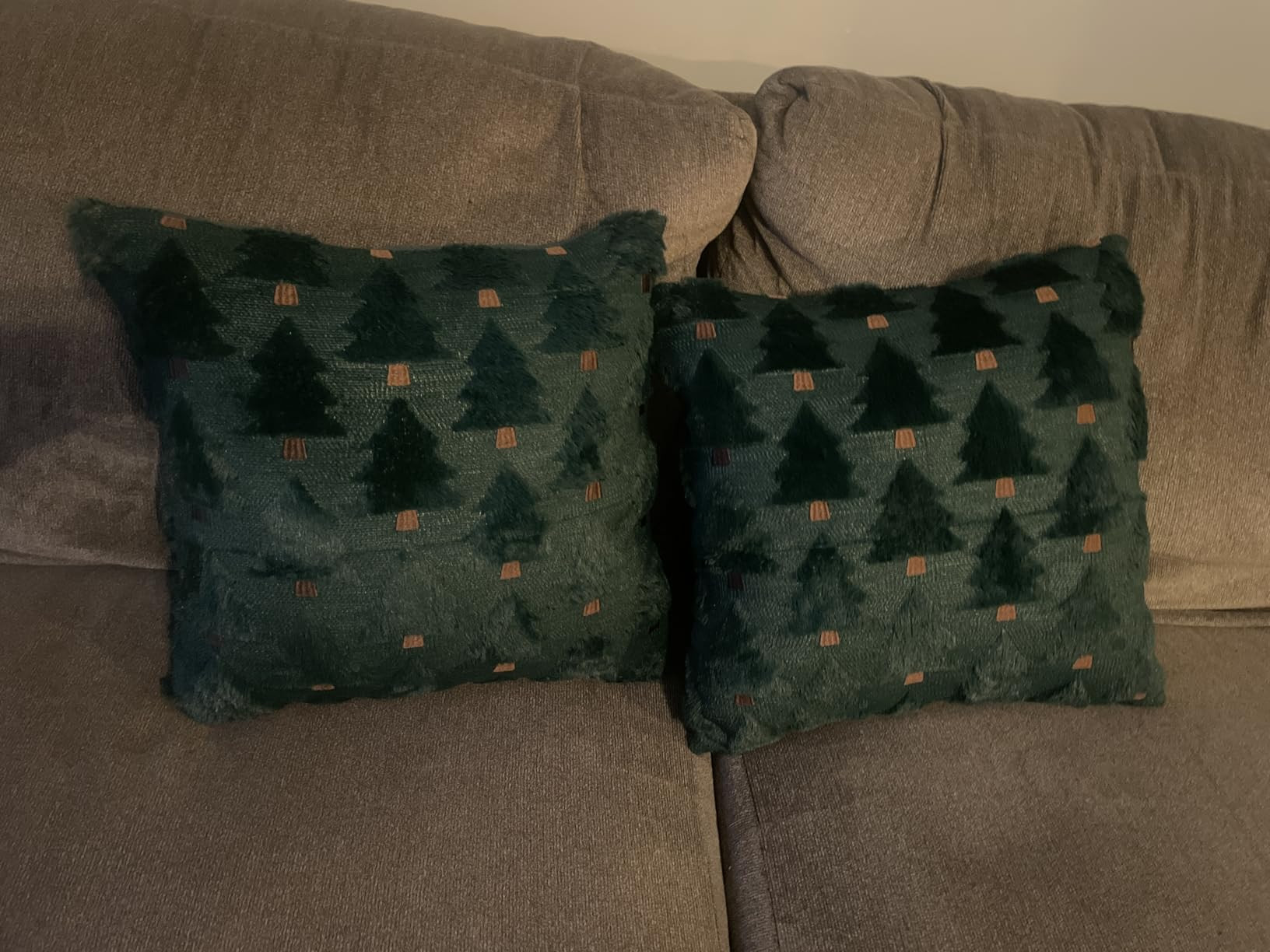 Christmas Pillow Covers 18x18 inch Set of 2 Xmas Decorations Soft Plush Faux Fur Wool Beige Chris... | Amazon (US)