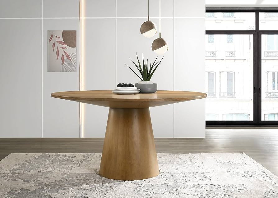 Round Dining Table for 4 to 6, 59" Modern Kitchen Table Wood Table Mid Century Circular Tabletop ... | Amazon (US)