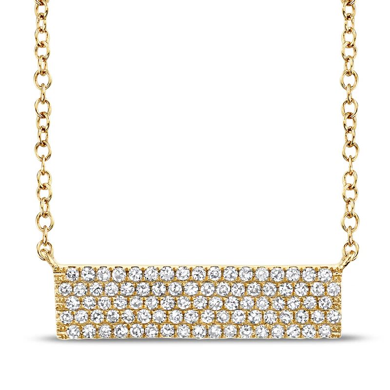 Shy Creation Diamond Bar Necklace 1/4 ct tw 14K Yellow Gold SC55001720V4|Jared | Jared the Galleria of Jewelry