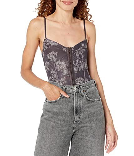 Free People Printed Night Rhythm Bodysuit for Women - Sweetheart Neckline - Form-fitting Design Chocolate Merlot Combo XS (Women's 0-2) One Size | Amazon (US)