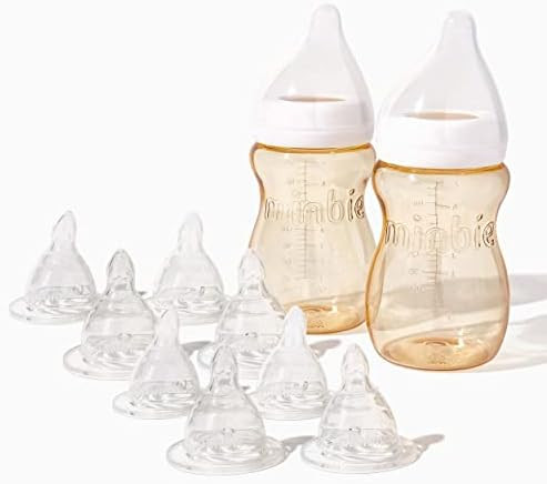 Minbie 0-6 Months Breastfeeding Baby Bottle Bundle - Anti Colic & Reflux, BPA Free PPSU | Amazon (US)