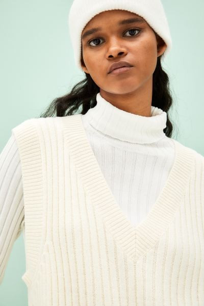 Oversized Rib-knit Sweater Vest | H&M (US + CA)