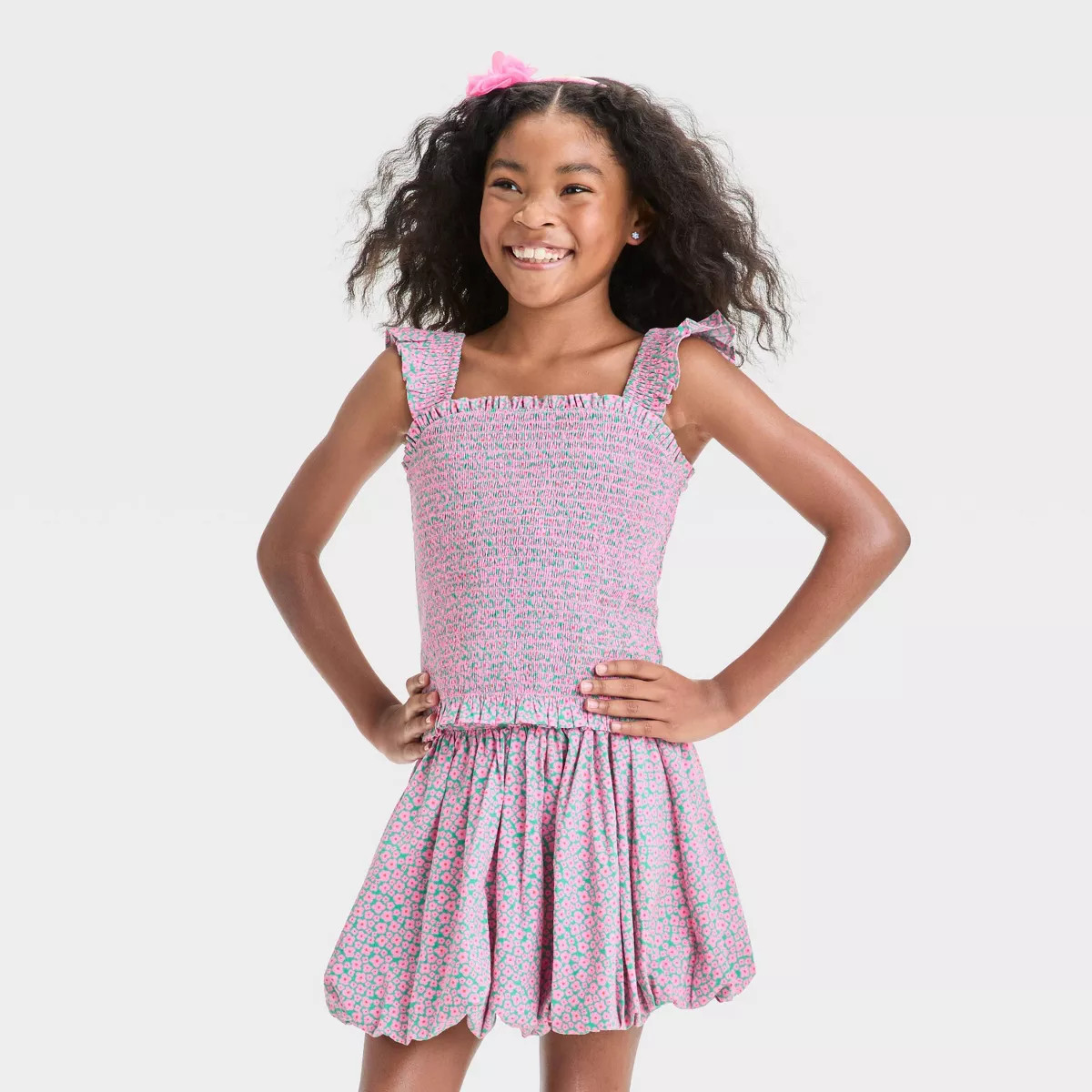 Girls' Smocked Flutter Sleeve Top - Cat & Jack™ | Target